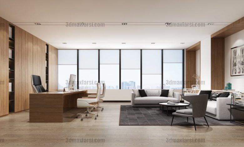 Manager office 3d scene 8 3ds max vray