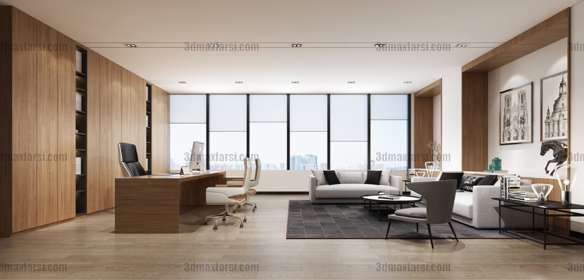 Manager office 3d scene 8 3ds max vray