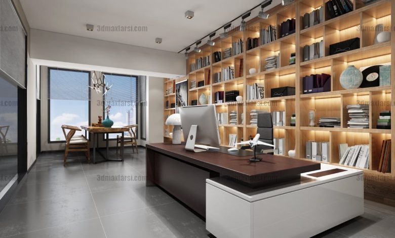 Manager office 3d scene 12 3ds max vray