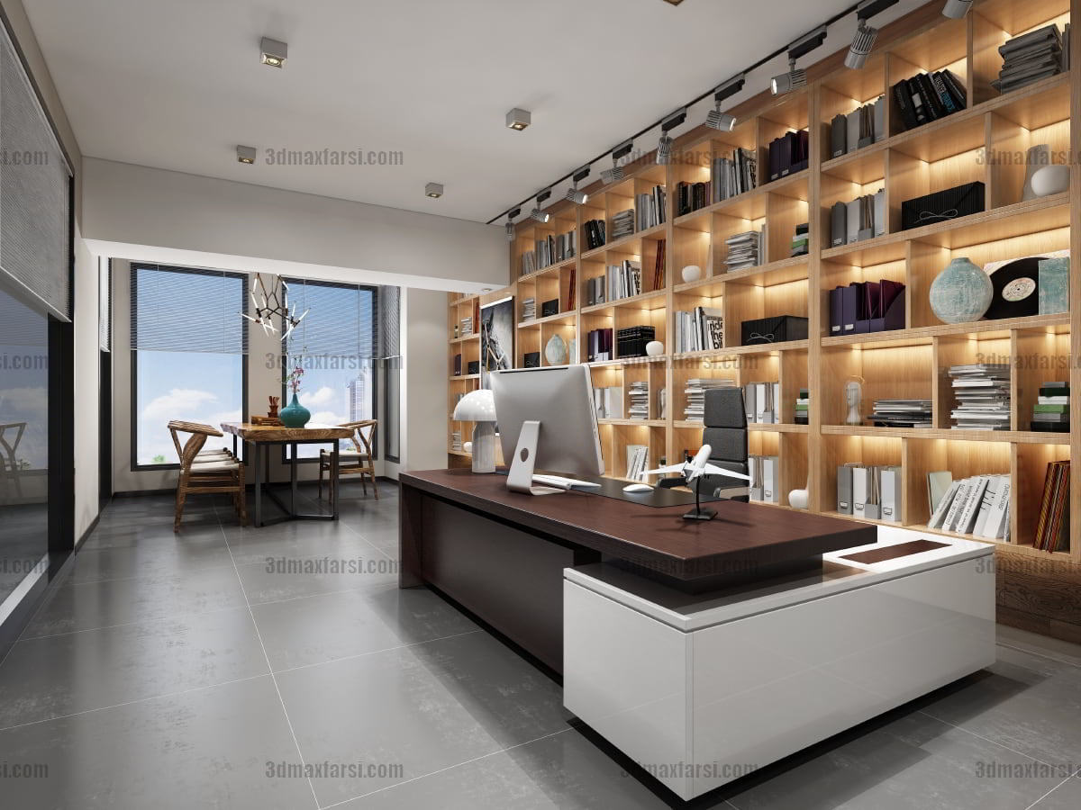 Manager office 3d scene 12 3ds max vray