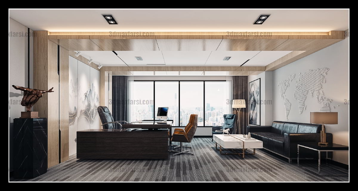 Manager office 3d scene 13 3ds max vray