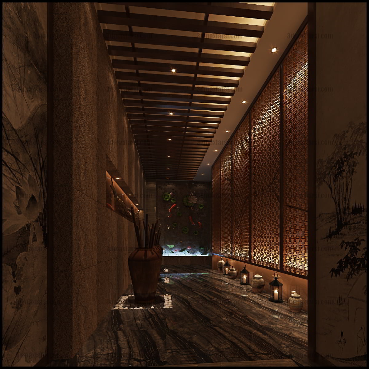 3d model Corridor, elevator, Lobby 13