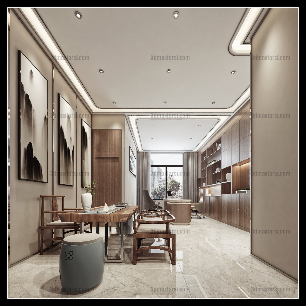 Manager office 3d scene 14 3ds max vray