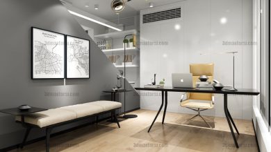 Manager office 3d scene 16 3ds max vray