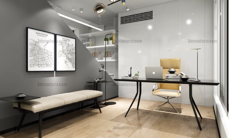 Manager office 3d scene 16 3ds max vray