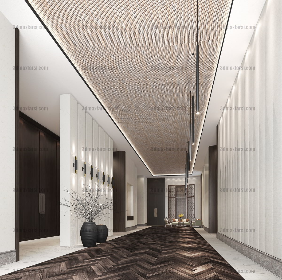 3d model Corridor, elevator, Lobby 18