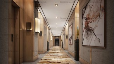 3d model Corridor, elevator, Lobby 19