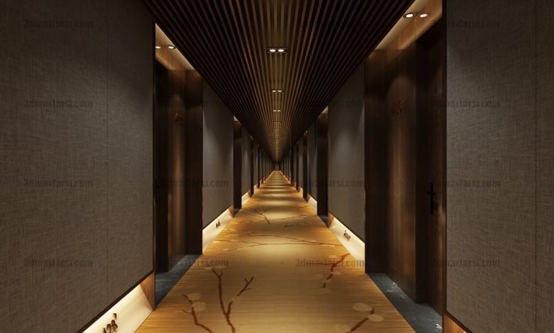 3d model Corridor, elevator, Lobby 23