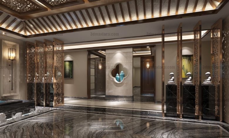 3d model Corridor, elevator, Lobby 25