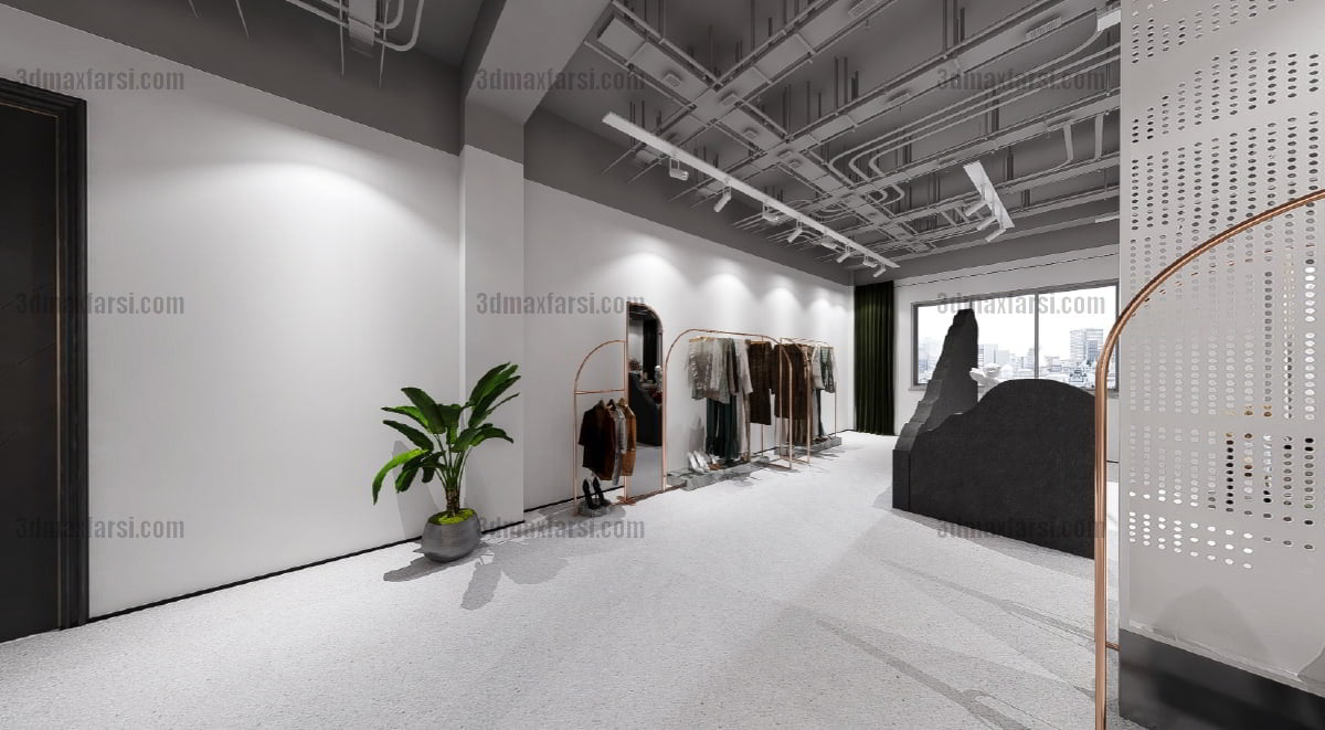 Clothing store 3d scene 1 3ds max vray