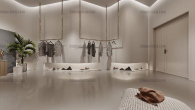 Clothing store 3d scene 2 3ds max vray