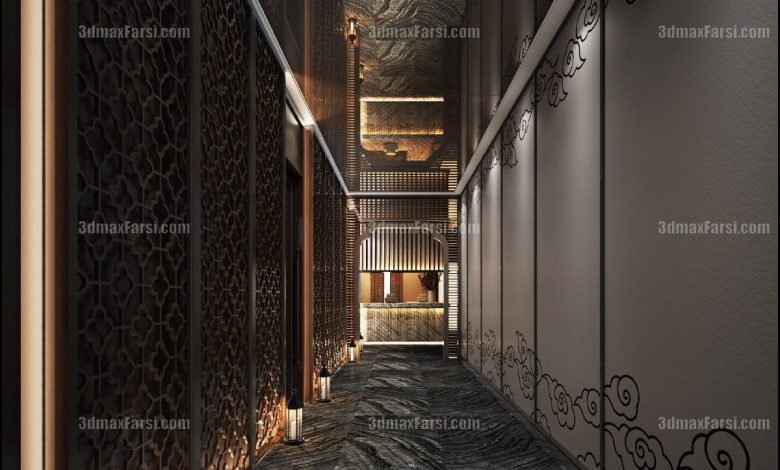 3D scene Corridor elevator interior 5