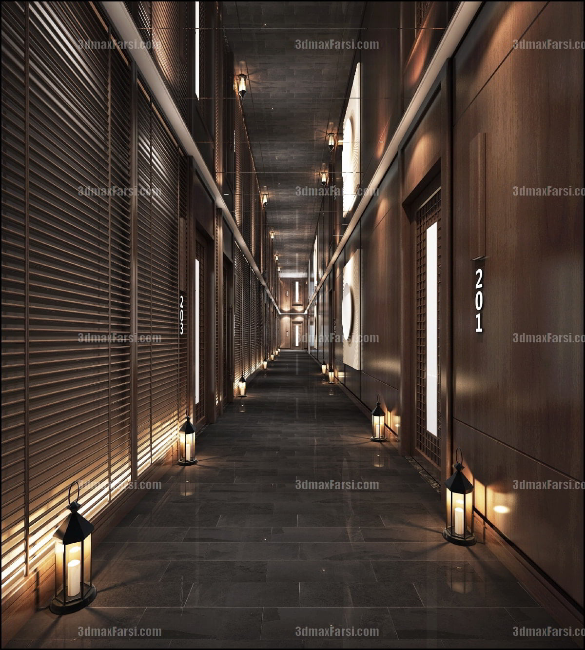 3D scene Corridor elevator interior 6