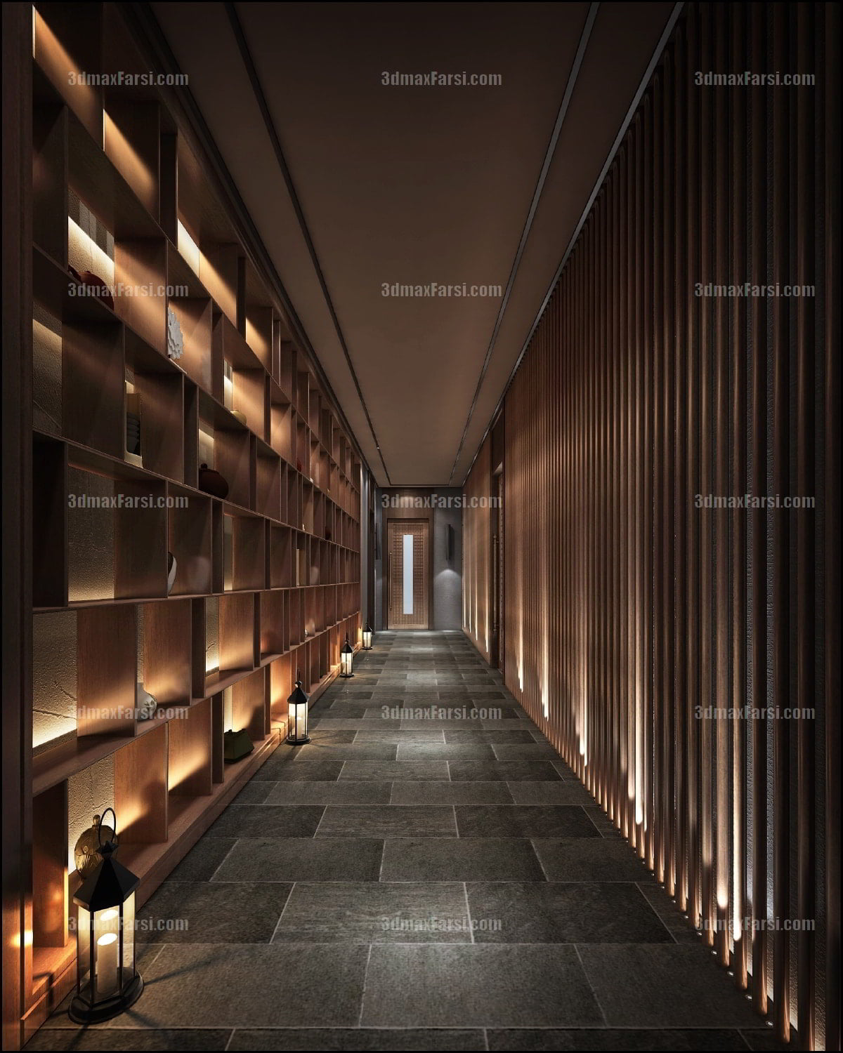 3D scene Corridor elevator interior 11