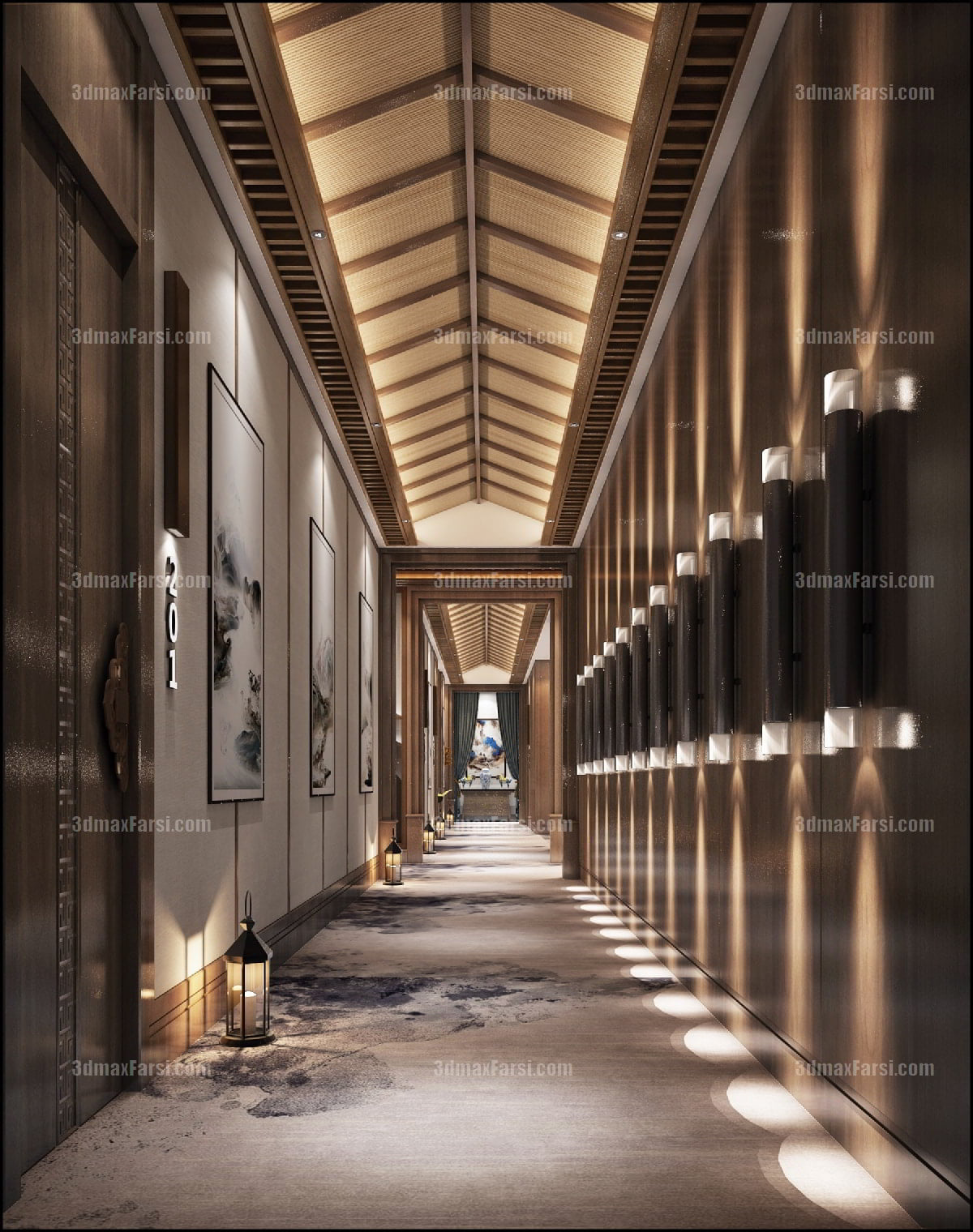 3D scene Corridor elevator interior 18