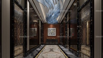 3D scene Corridor elevator interior 21