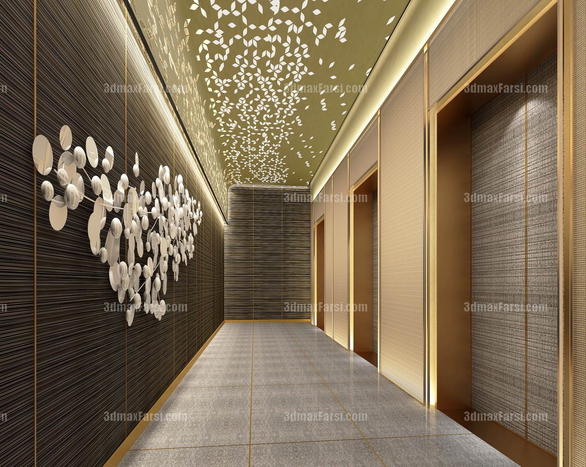 3D scene Corridor elevator interior 25