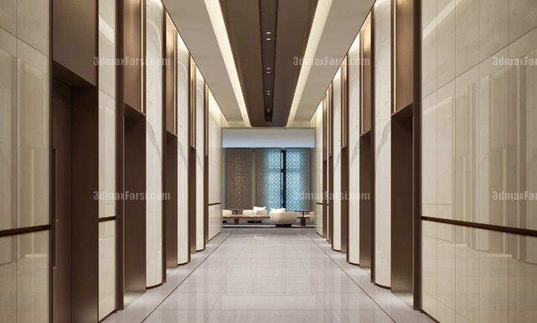 3D scene Corridor elevator interior 29