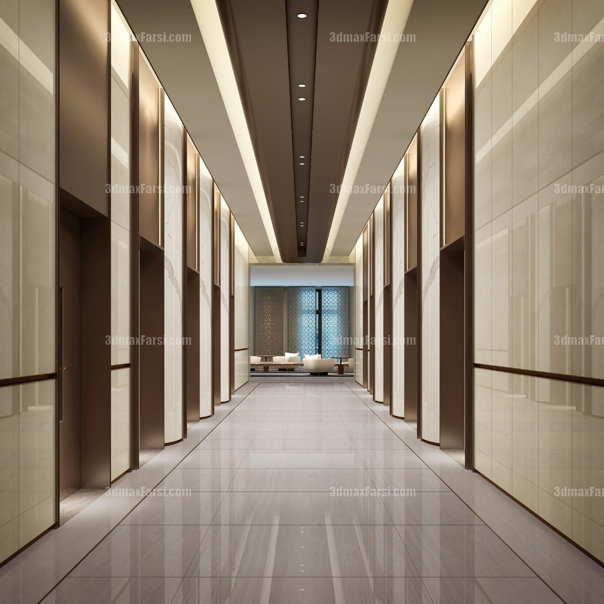 3D scene Corridor elevator interior 29