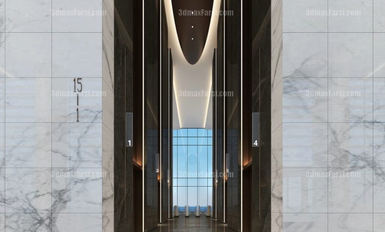 3D scene Corridor elevator interior 31