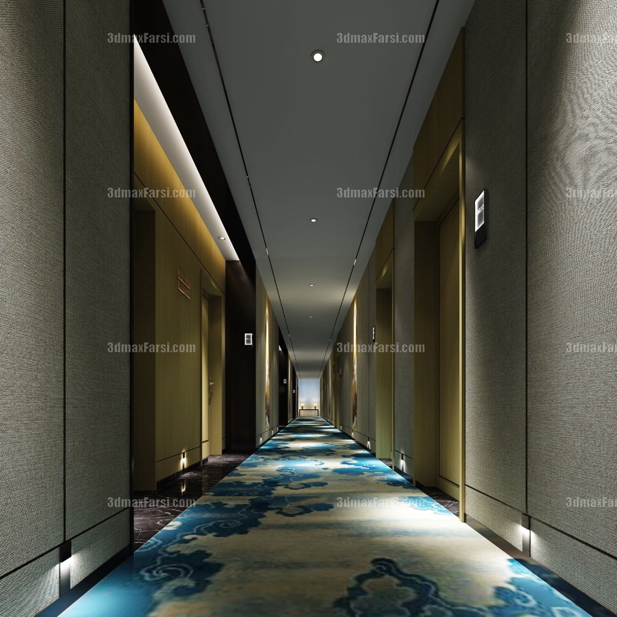 3D scene Corridor elevator interior 34