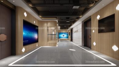 3D scene Corridor elevator interior 39
