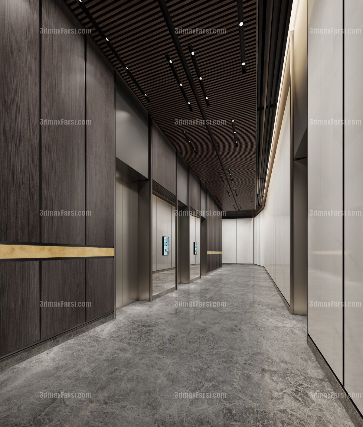 3D scene Corridor elevator interior 44