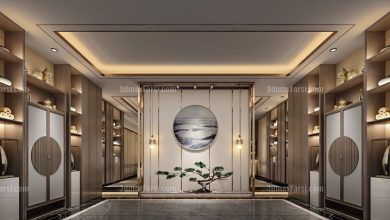 3D scene Corridor elevator interior 52