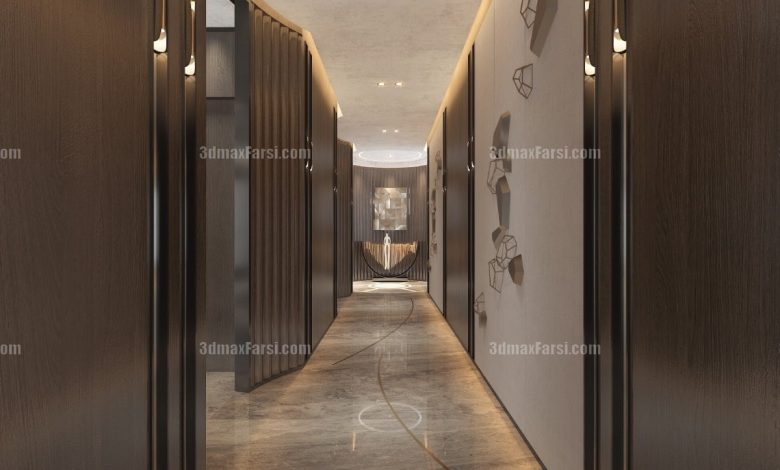 3D scene Corridor elevator interior 59