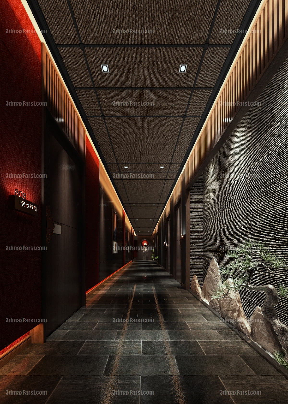 3D scene Corridor elevator interior 63