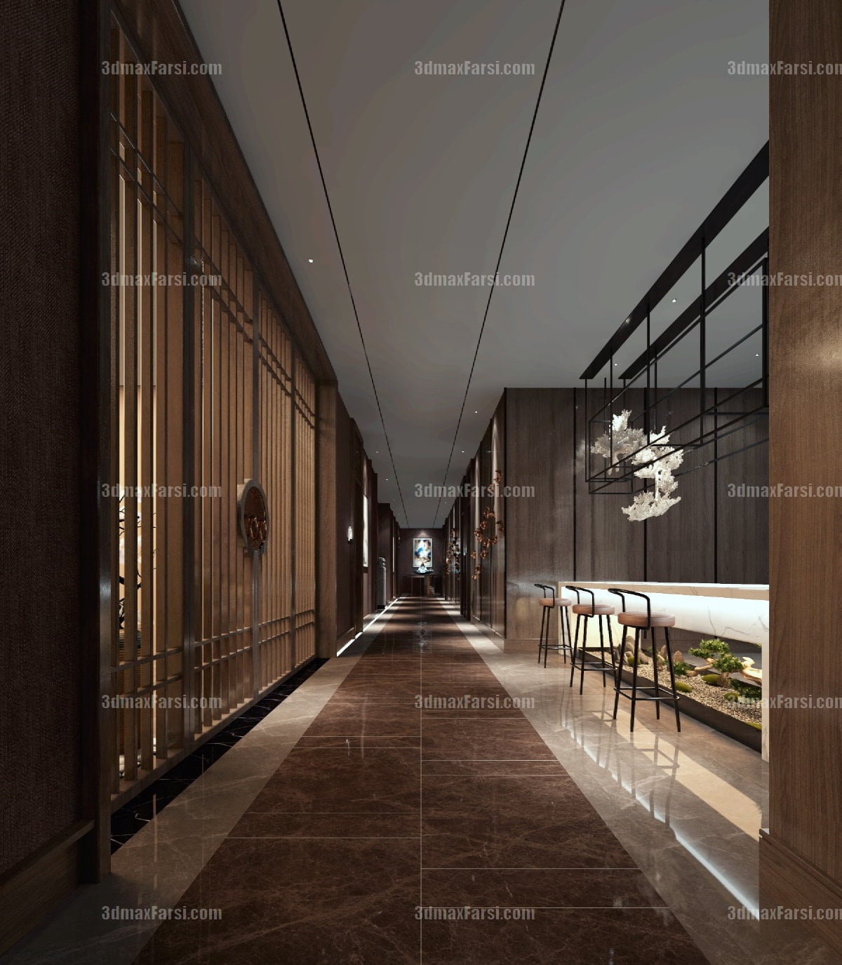 3D scene Corridor elevator interior 64