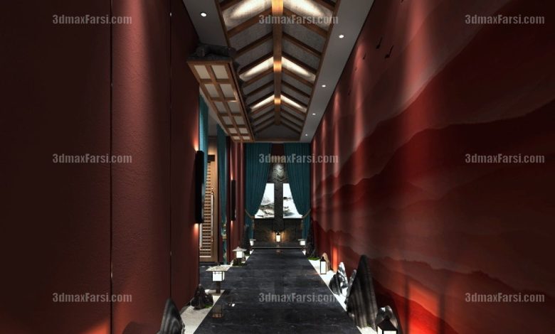 3D scene Corridor elevator interior 68