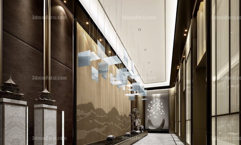 3D scene Corridor elevator interior 71