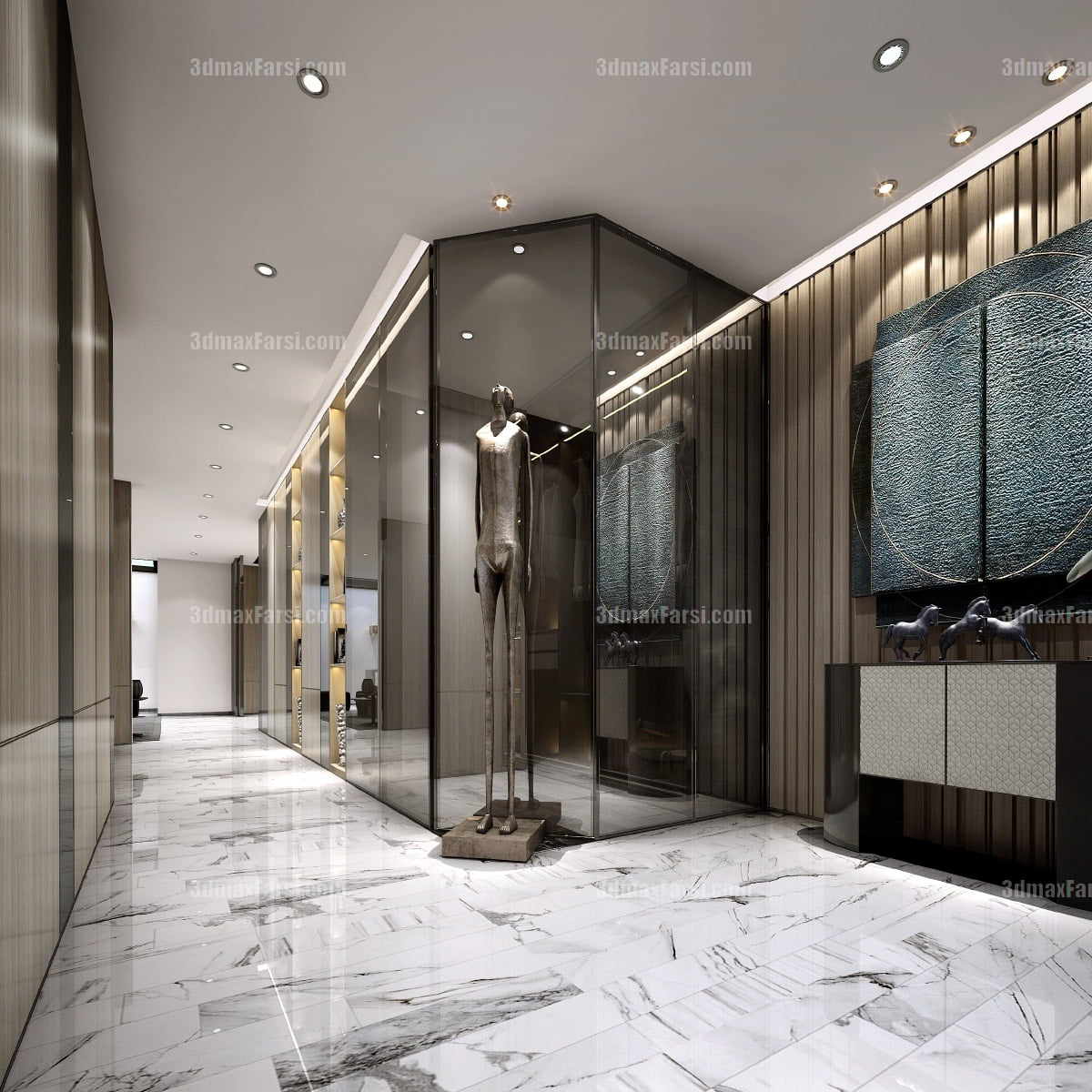 3D scene Corridor elevator interior 77