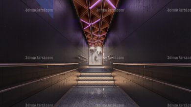 3D scene Corridor elevator interior 86