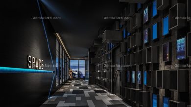 3D scene Corridor elevator interior 89