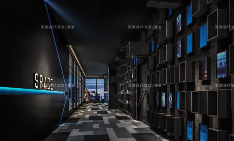 3D scene Corridor elevator interior 89