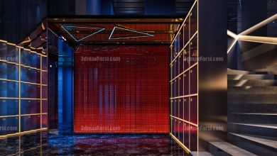 3D scene Corridor elevator interior 91