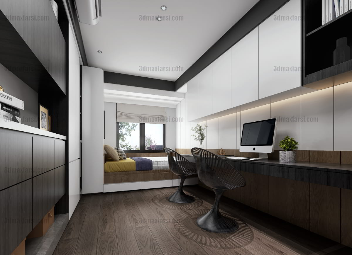 01 3d study room interior design