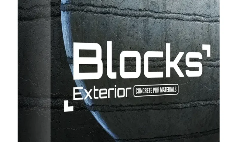 CGAxis – Blocks Exterior Concrete Walls PBR Textures free download
