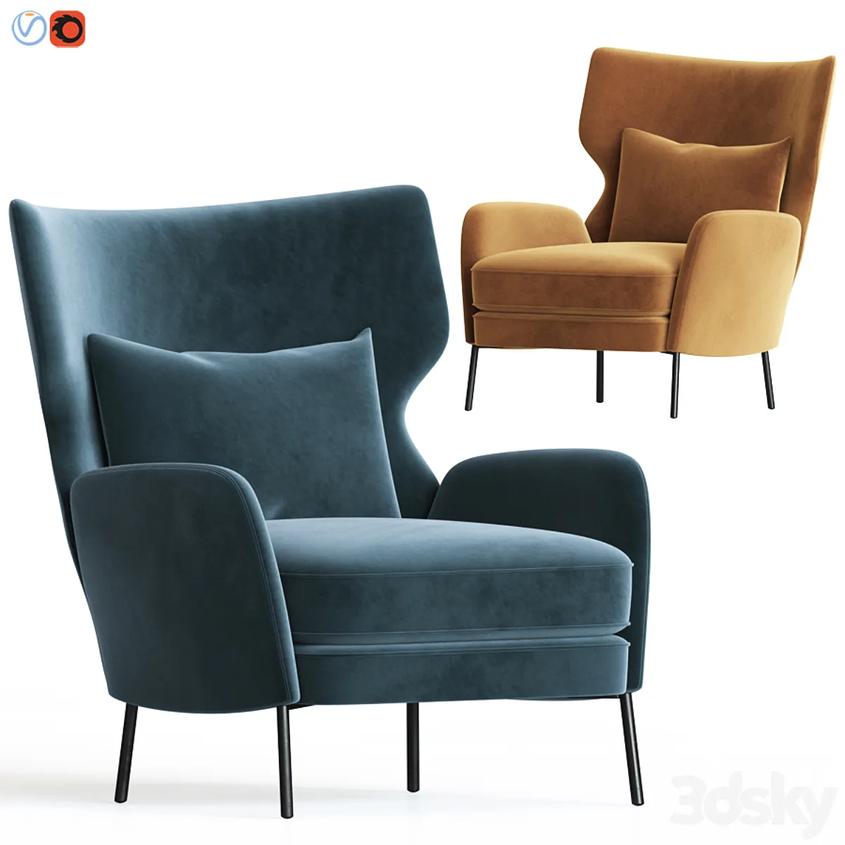 Alex Navy Blue Velvet Accent Chair Crateandbarrel 2642839.5df621cb2ea4a