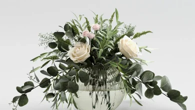 3dsky - Bouquet of roses and grass 3ds max download