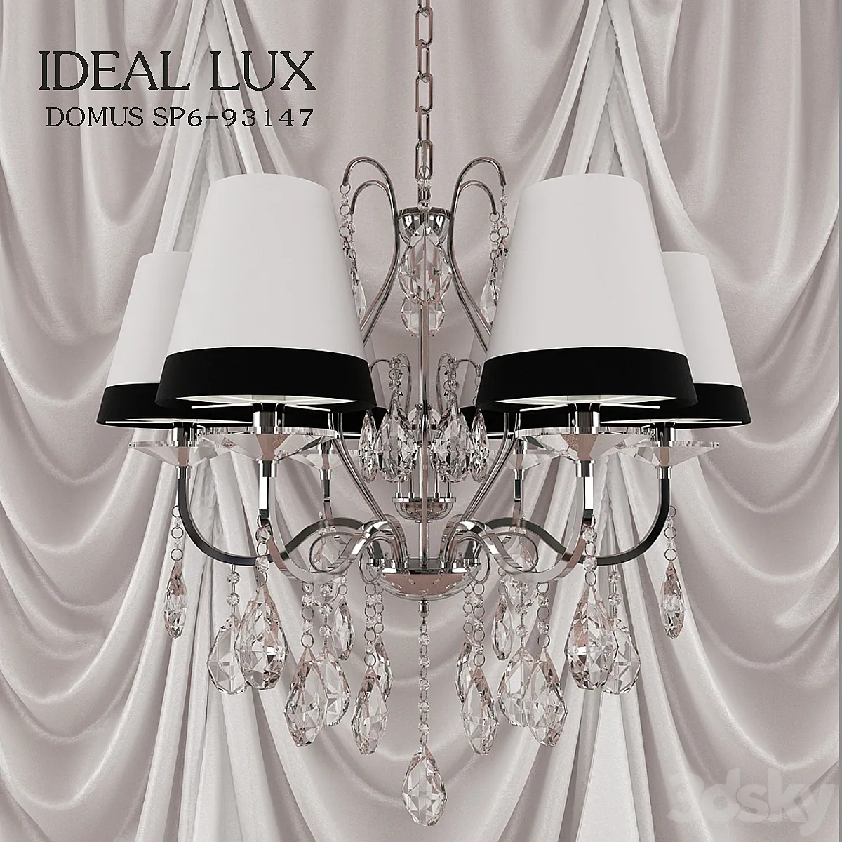 Chandelier hanging IDEAL LUX DOMUS SP6-93147 - Pendant light - 3D model