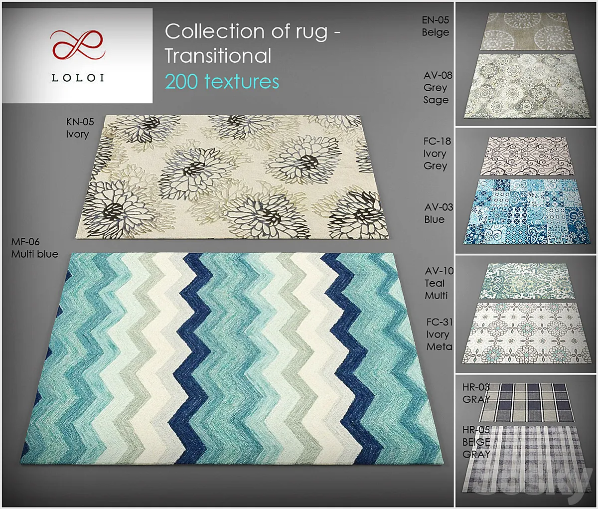 3dsky - Loloi rugs Collection of 3
