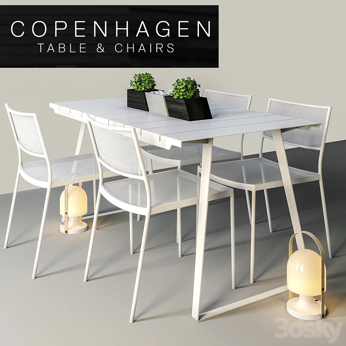 3dsky - Copenhagen Chairs & Table - Table + Chair - 3D model