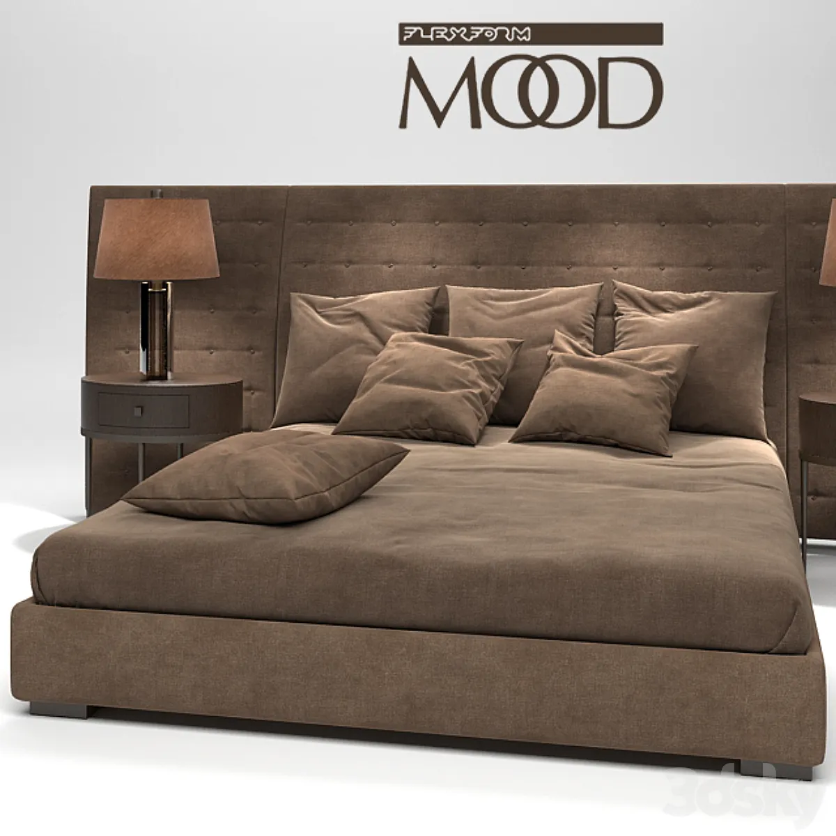 Flexform Mood Caress Bed - 3D model