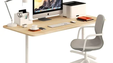 Ikea BEKANT desk and LANGFJALL Chair