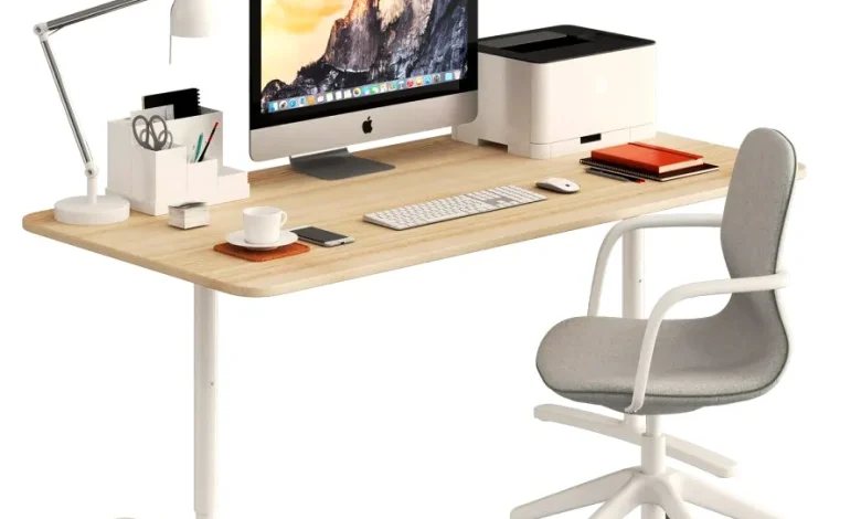 Ikea BEKANT desk and LANGFJALL Chair