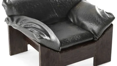 Leolux Dutch Oak Leather Chair 1970s - 3D Model for VRay