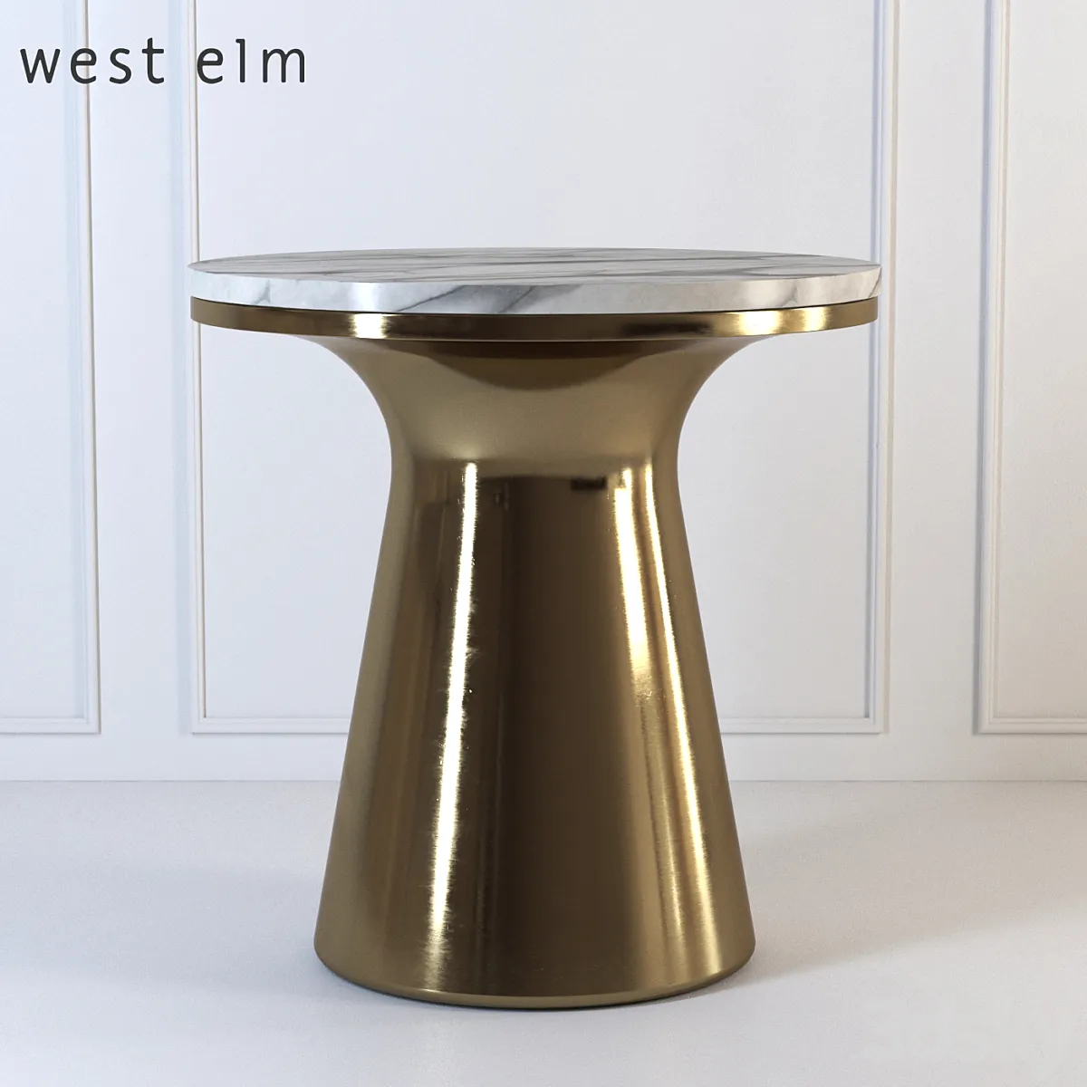 Marble Topped Pedestal Side Table - Table - 3D model